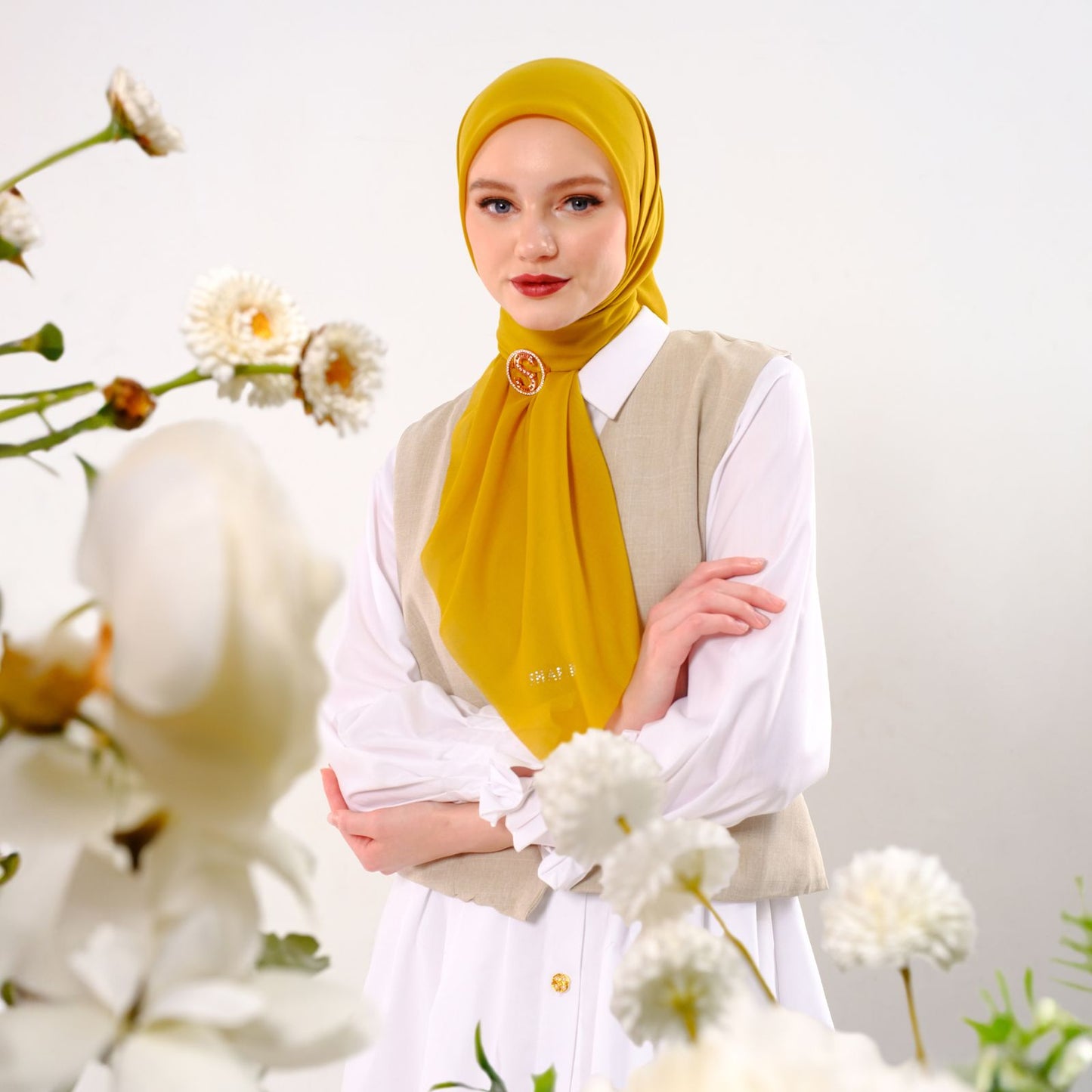 Shafira Marcella Plain Scarf | Hijab | Kerudung | Jilbab Segiempat