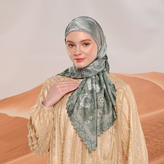 Azura Printed Scarf | Hijab Kerudung Segi Empat Motif