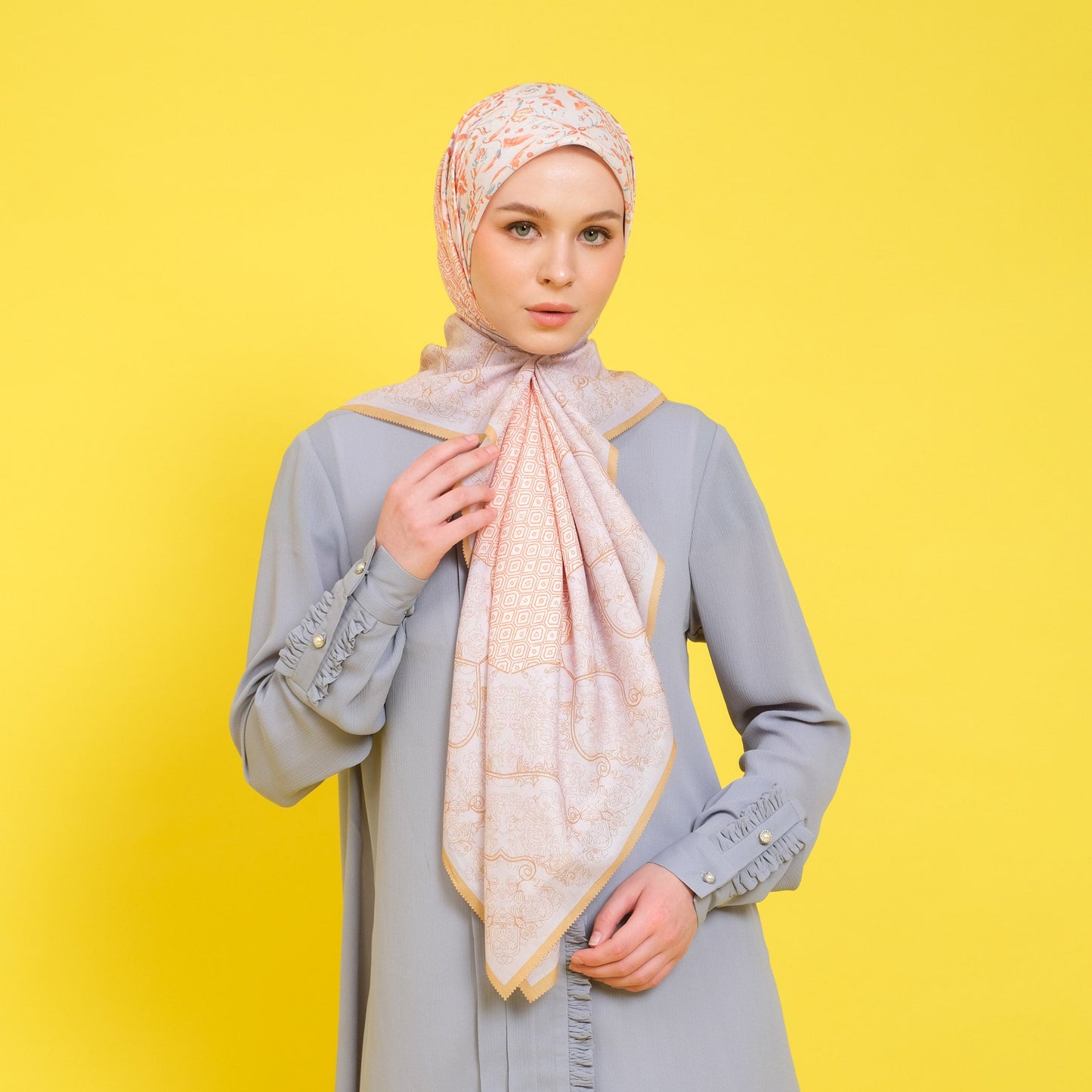 Rachida Printed Scarf | Hijab Segi Empat Motif