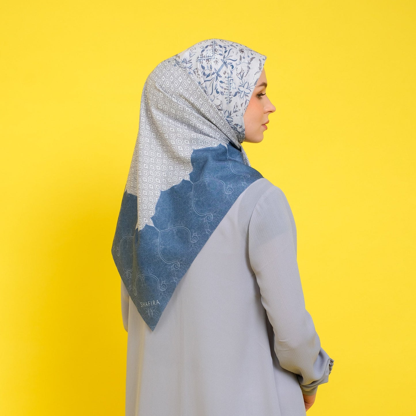 Rachida Printed Scarf | Hijab Segi Empat Motif