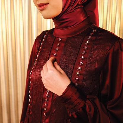 Shafira Annita Dress | Gamis Panjang Muslim Wanita | Maroon