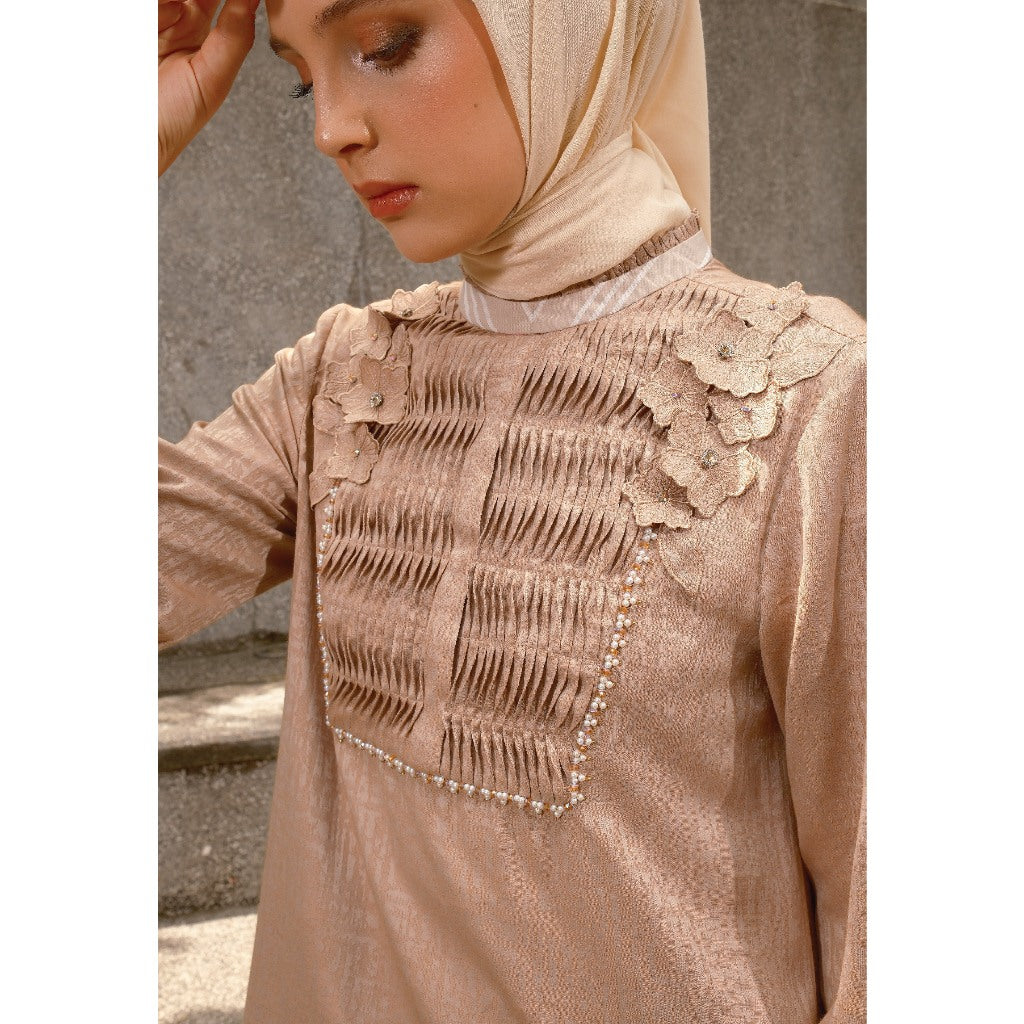 Shafira Micaela Dress Brown | Gamis Muslim Wanita