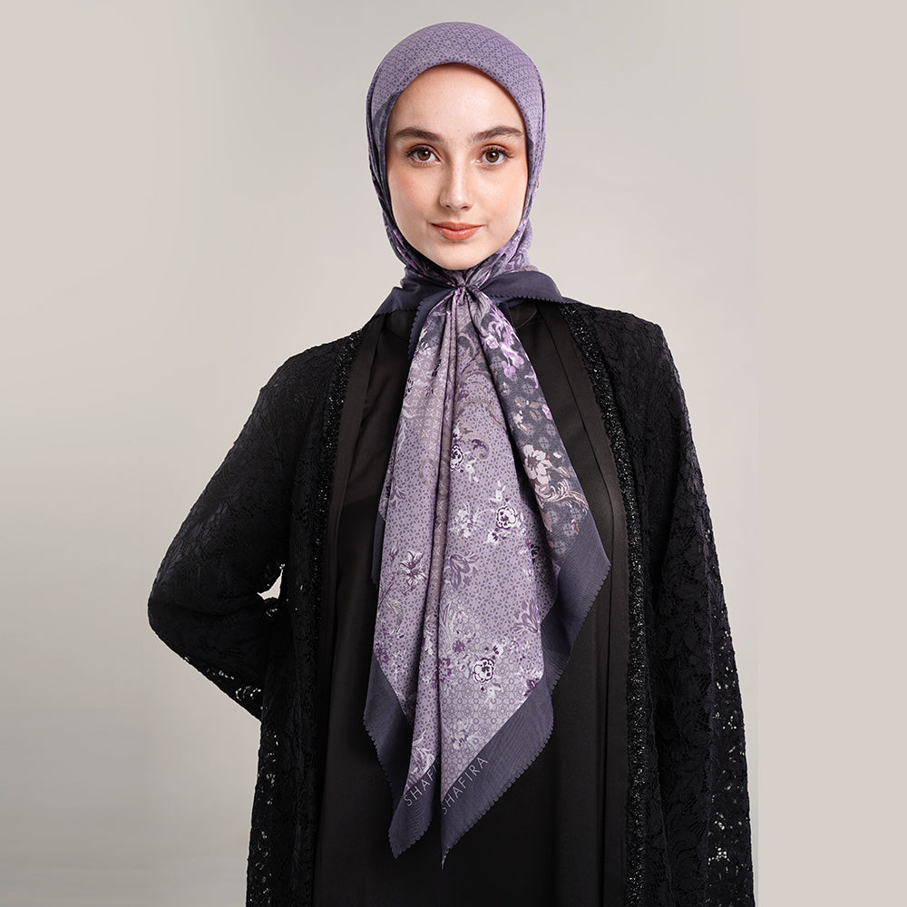 Shafira Isfana Printed Scarf | Hijab Kerudung Segi Empat Motif