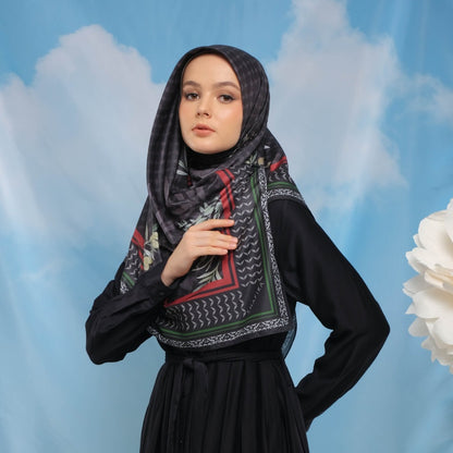 Shafira | Houria Scarf Printed | Hijab Kerudung Segi Empat Motif