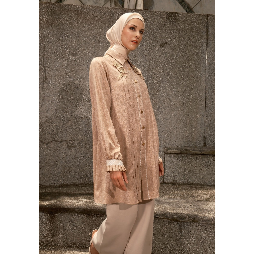 Micala Blouse Brown | Tunik Atasan Wanita