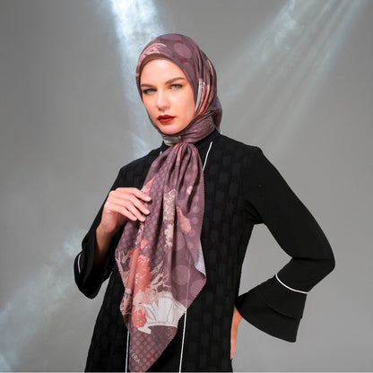 Shafira Nessie Printed Scarf | Hijab Kerudung Segi Empat Motif | Pre Order