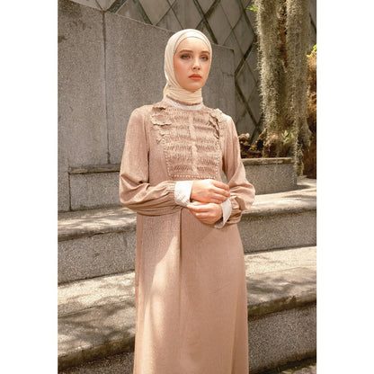 Shafira Micaela Dress Brown | Gamis Muslim Wanita