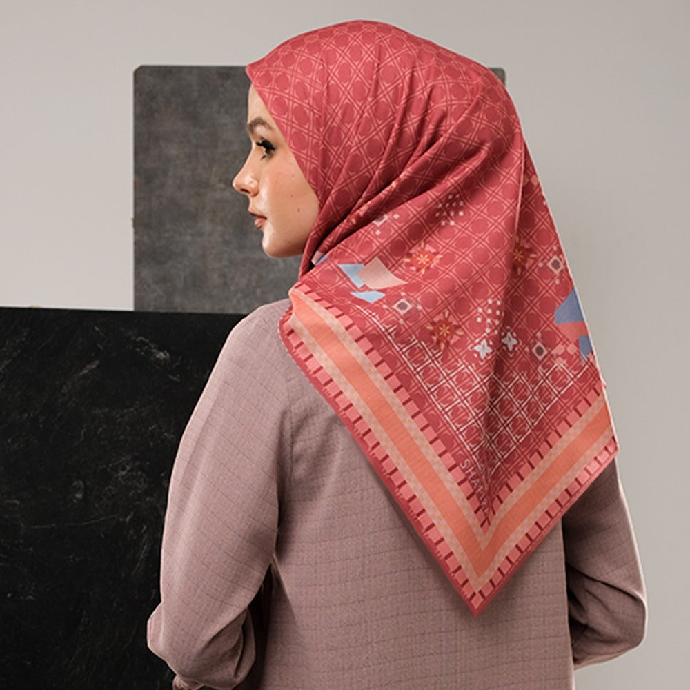 Shafira Bristley Printed Scarf Ultra Voal | Hijab Segi Empat | Kerudung Motif