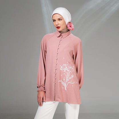 Shafira Amaya Blouse Brown | Tunik Atasan Wanita