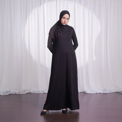 Shafira Brilla Inner Dress Black | Inner Gamis Hitam