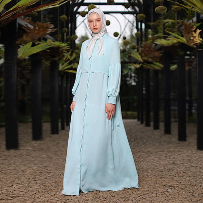 Briya Dress Light Blue | Gamis Panjang Wanita