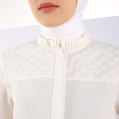 Shafira Axela Dress Broken White | Gamis Muslim Wanita