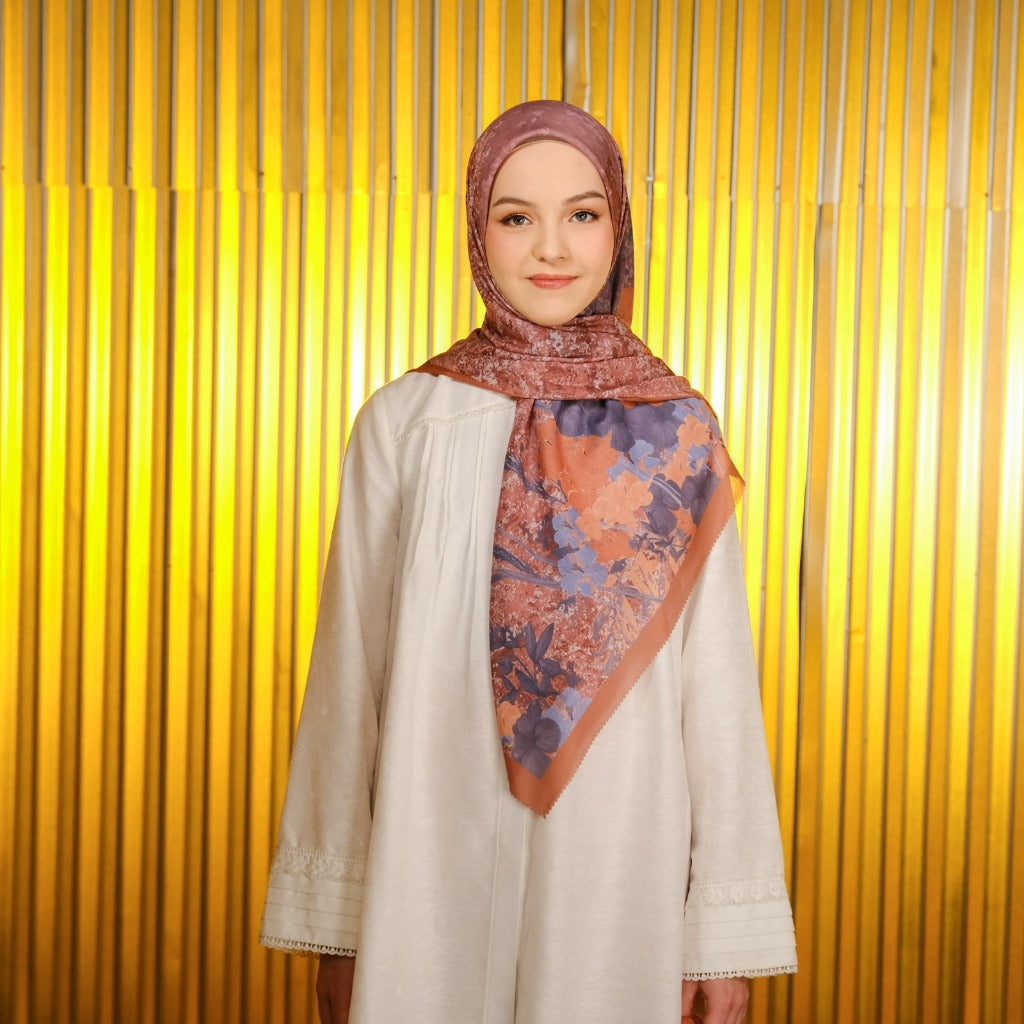 Shafira - Argan Tree Printed Scarf | Hijab Segi Empat Motif