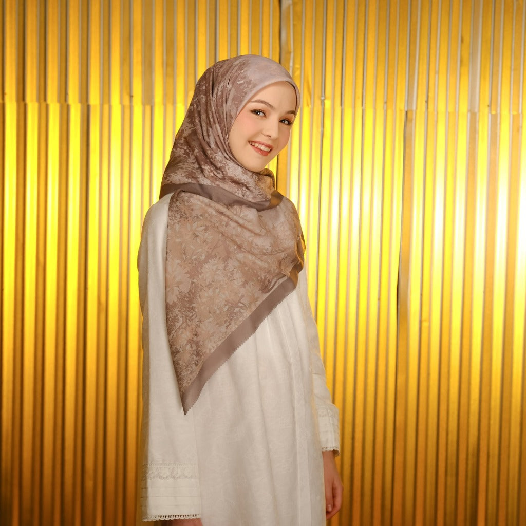 Shafira - Argan Tree Printed Scarf | Hijab Segi Empat Motif