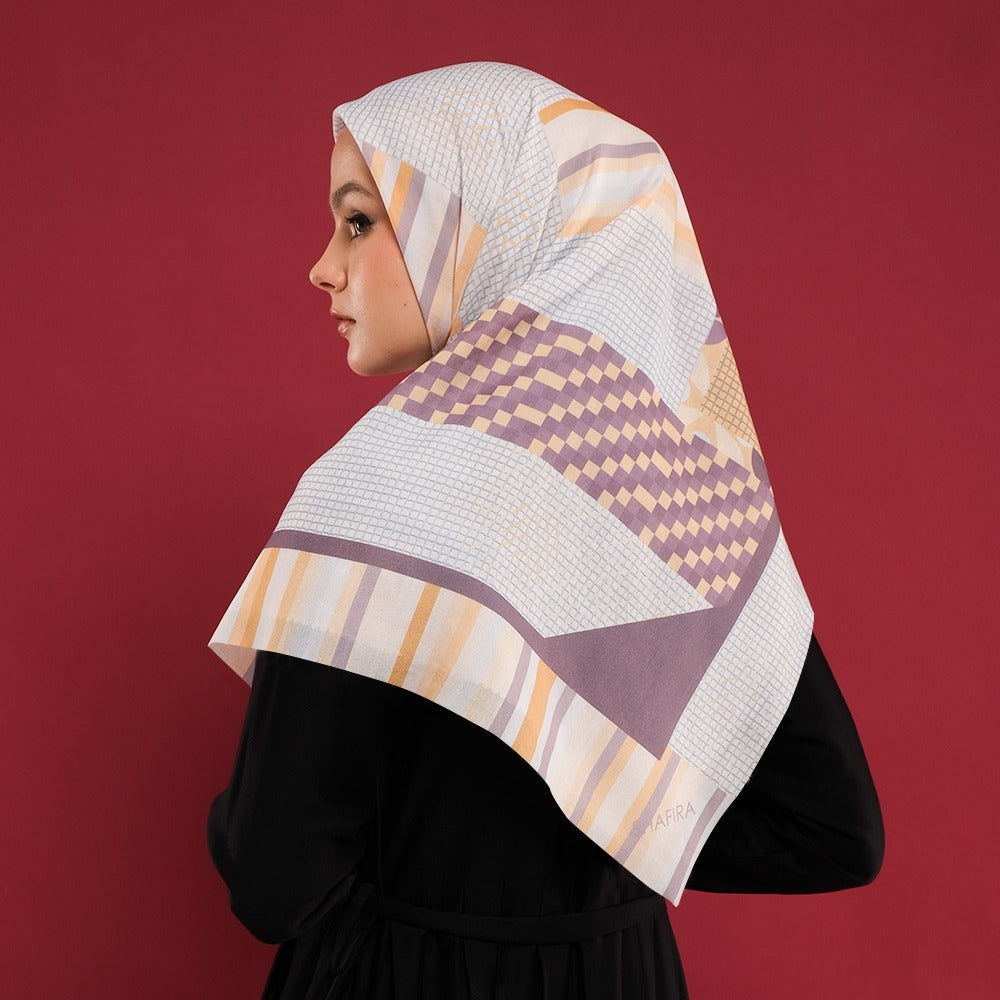 Shafira Maeve Printed Scarf Ultra Voal | Hijab Segi Empat | Kerudung Motif