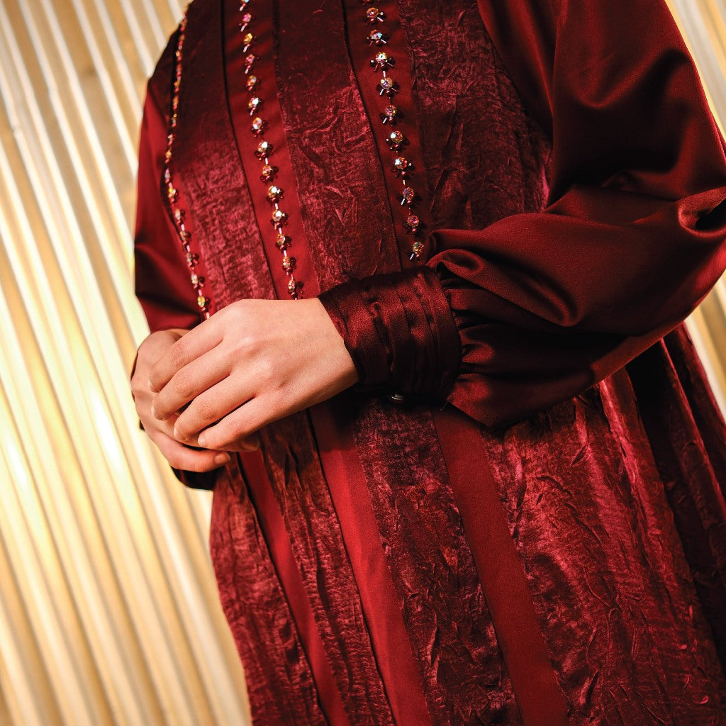 Shafira Annita Dress | Gamis Panjang Muslim Wanita | Maroon