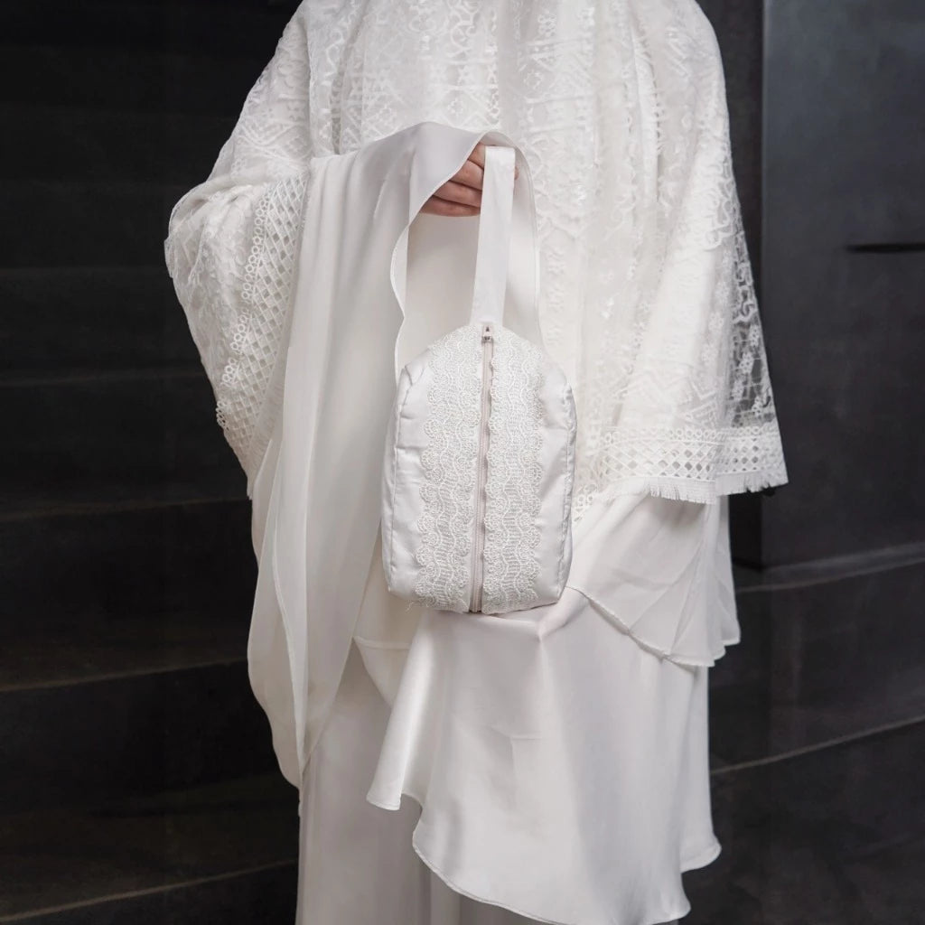 Amirah Prayer Set White | Mukena Exclusive Set Dewasa