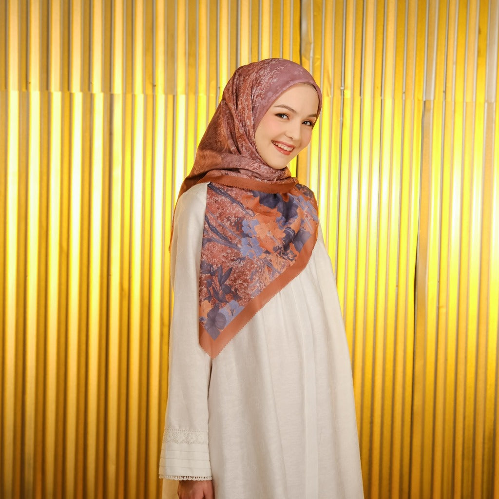 Shafira - Argan Tree Printed Scarf | Hijab Segi Empat Motif