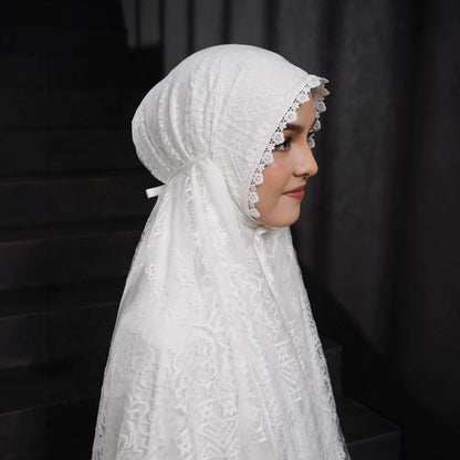 Amirah Prayer Set White | Mukena Exclusive Set Dewasa