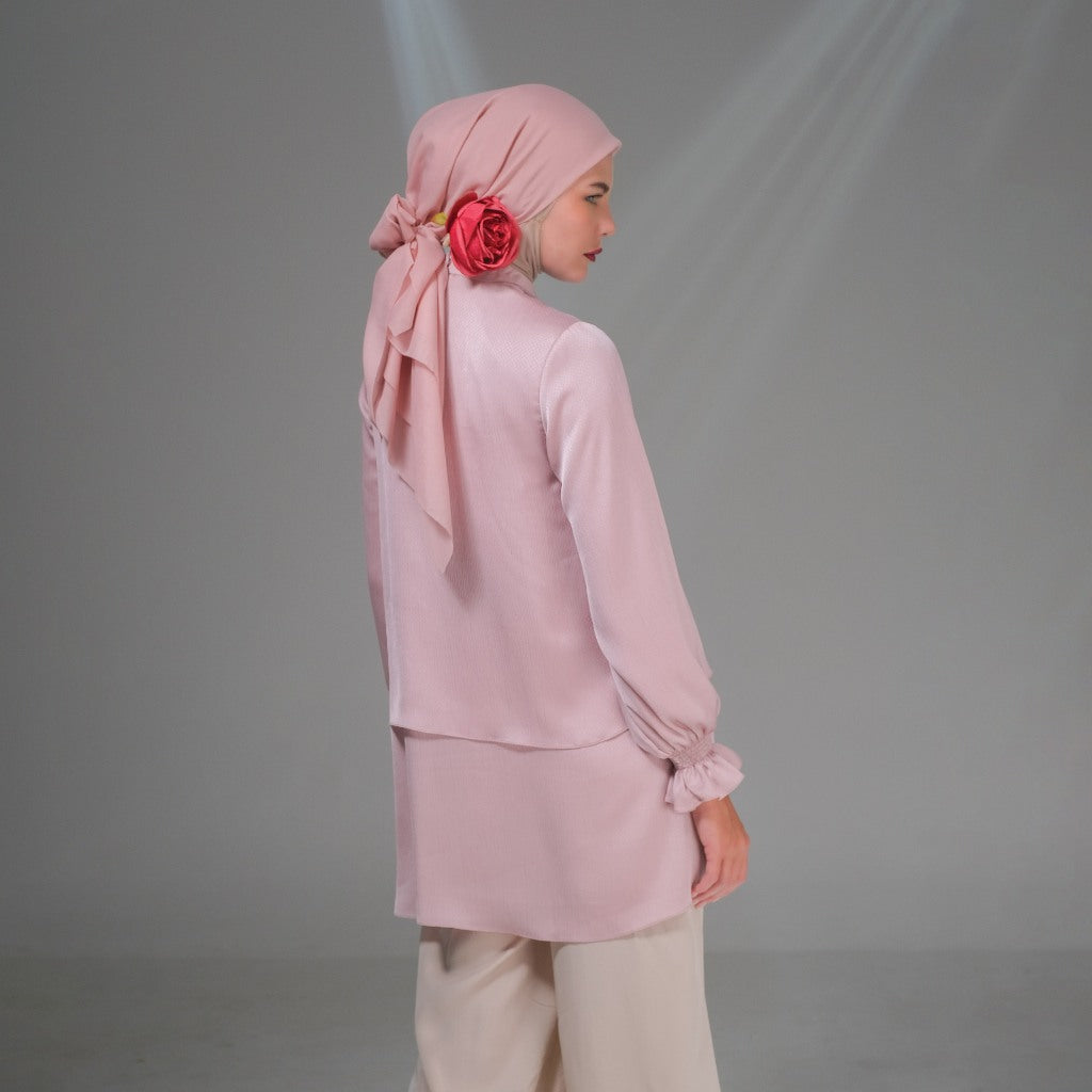 Shafira Nola Blouse Pink | Tunik Blouse Atasan Wanita