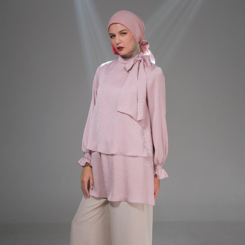 Shafira Nola Blouse Pink | Tunik Blouse Atasan Wanita