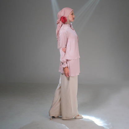 Shafira Nola Blouse Pink | Tunik Blouse Atasan Wanita