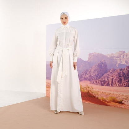 Shafira Axela Dress Broken White | Gamis Muslim Wanita