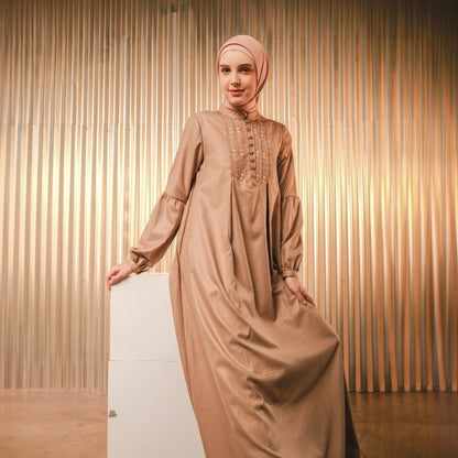 Shafira - Hawra Dress - Brown  | Gamis Panjang Wanita