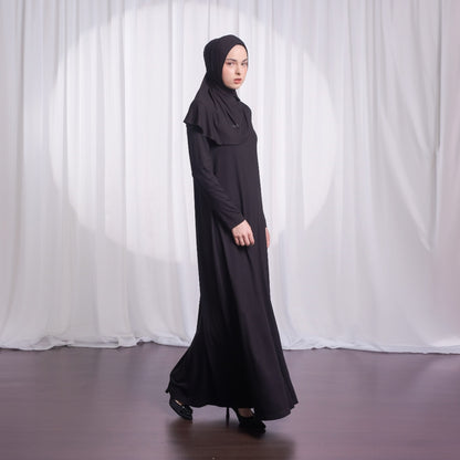 Shafira Brilla Inner Dress Black | Inner Gamis Hitam