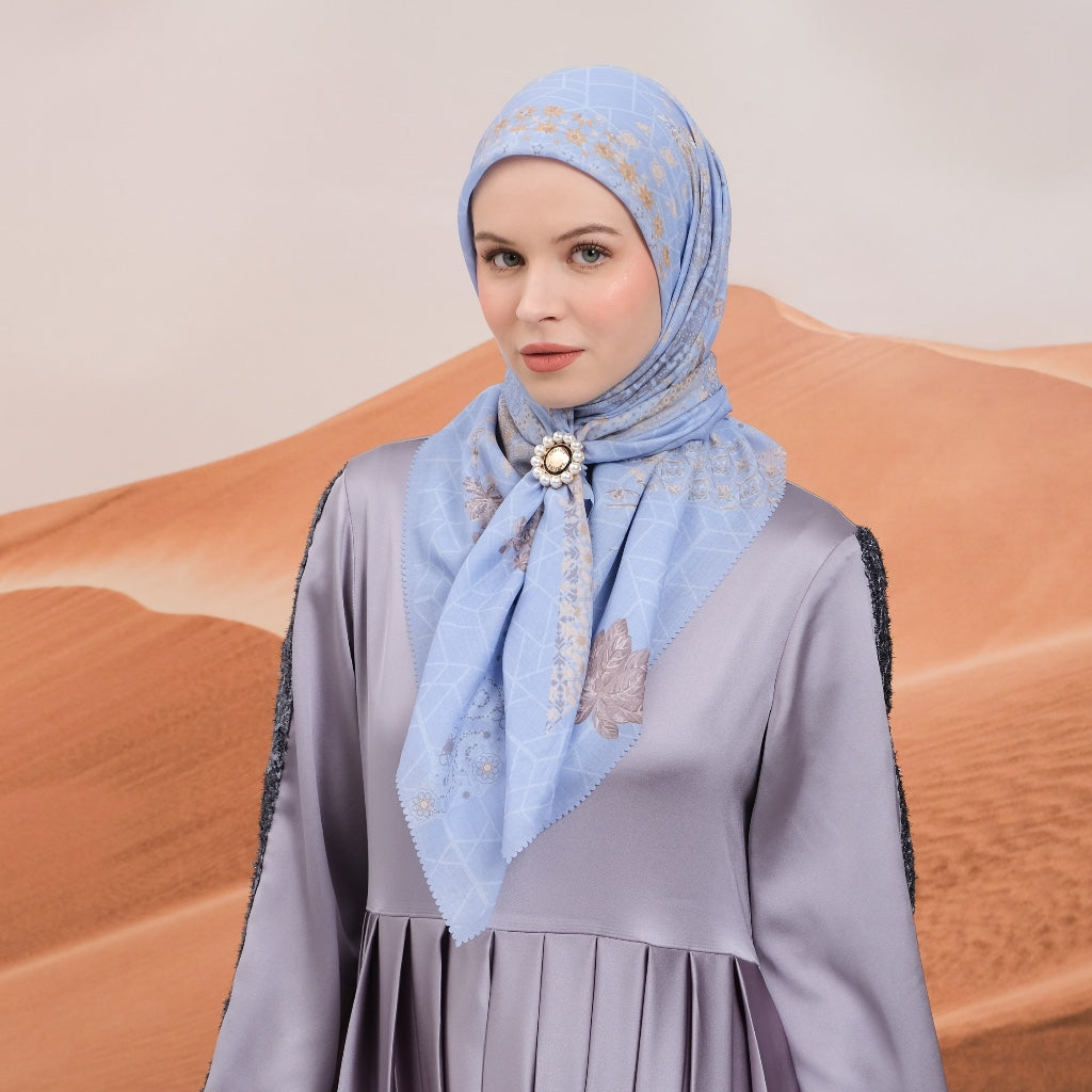 Shafira Dilara Printed Scarf | Hijab Kerudung Segi Empat Motif