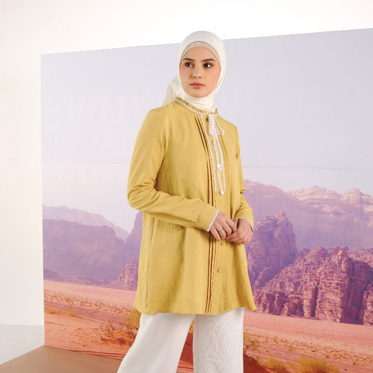 Shafira Valentina Blouse Yellow | Tunik Atasan Wanita