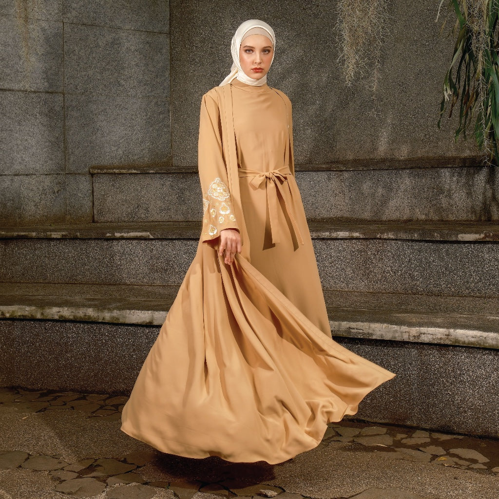 Shafira - Bashira Dress - Khaki | Gamis Muslim Panjang