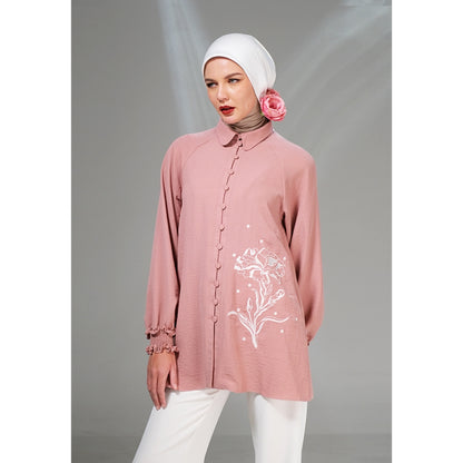 Shafira Amaya Blouse Brown | Tunik Atasan Wanita