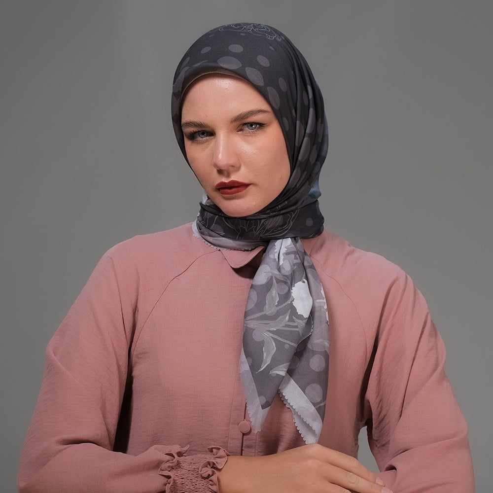 Shafira Laura Printed Scarf | Hijab Kerudung Segi Empat Motif