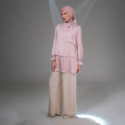 Shafira Nola Blouse Pink | Tunik Blouse Atasan Wanita