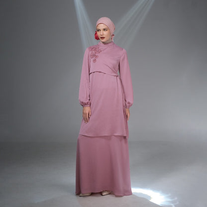 Shafira Cordelia Dress Pink | Gamis Muslim Wanita