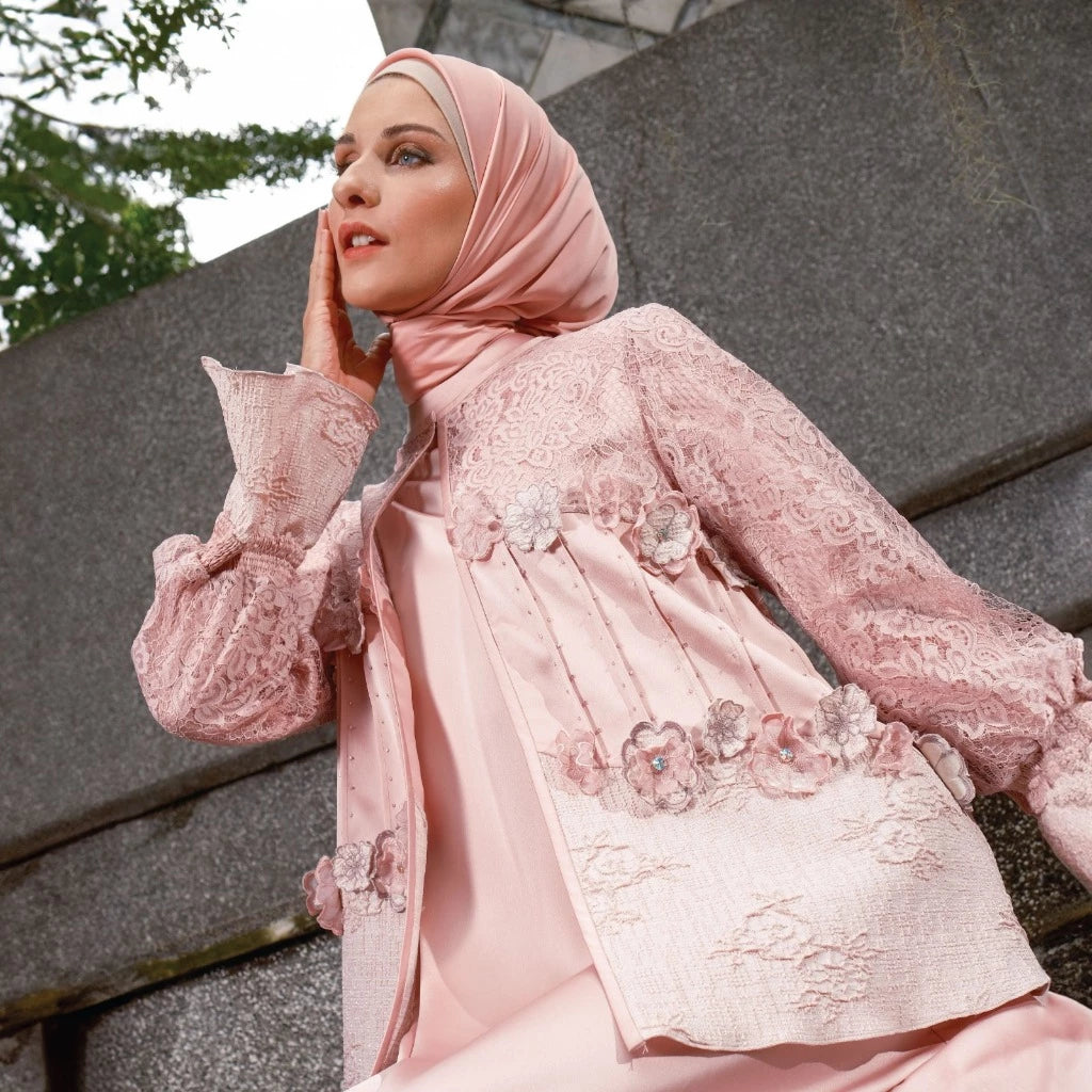 Gelayni Dress Dusty Pink | Gamis Muslim Panjang