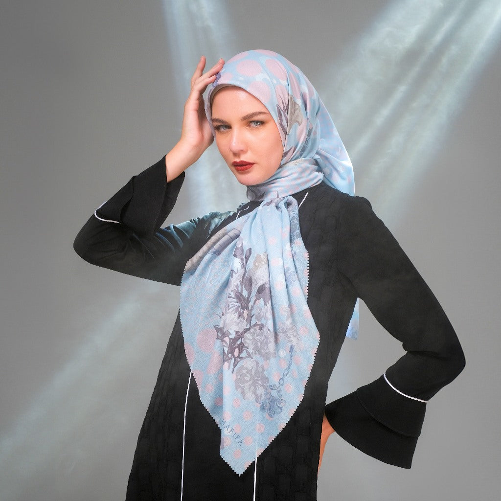 Shafira Nessie Printed Scarf | Hijab Kerudung Segi Empat Motif | Pre Order