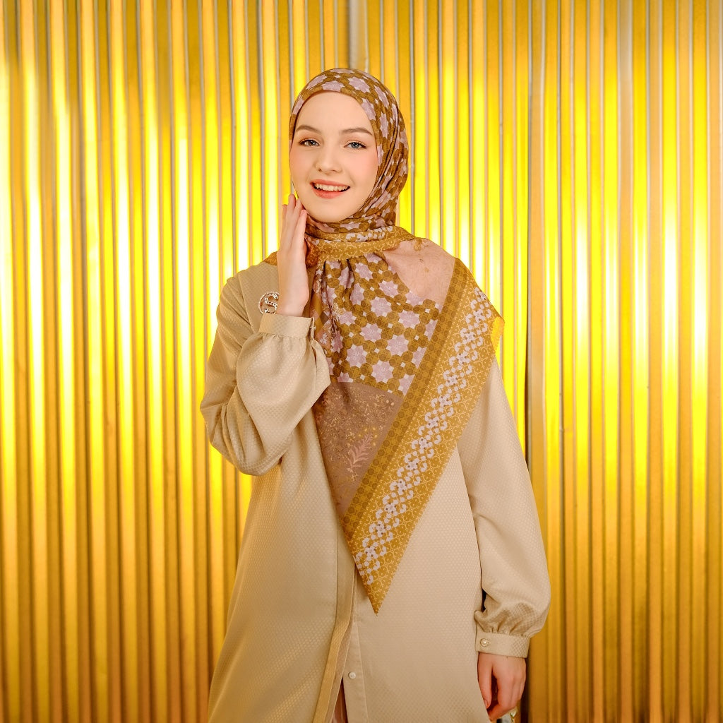 Shafira Lenara Scarf Printed | Hijab Kerudung Segi Empat Motif