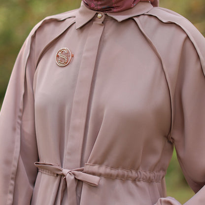 Shafira Faye Dress Brown | Gamis Panjang Wanita