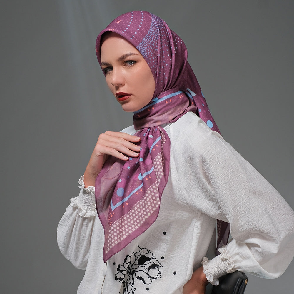 Shafira Paola Printed Scarf | Hijab Kerudung Segi Empat Motif