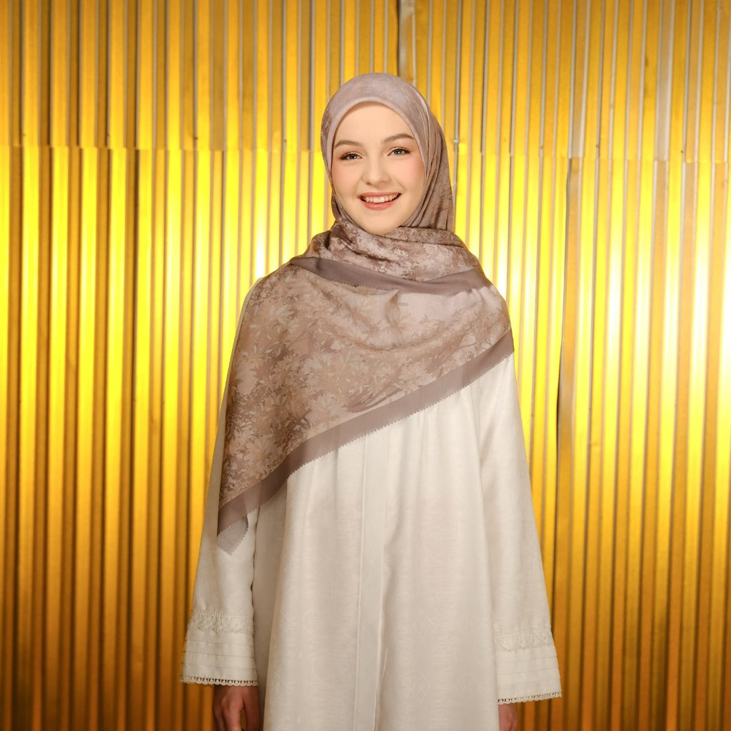 Shafira - Argan Tree Printed Scarf | Hijab Segi Empat Motif