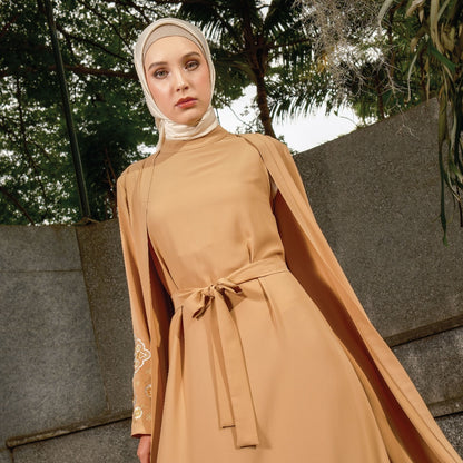 Shafira - Bashira Dress - Khaki | Gamis Muslim Panjang