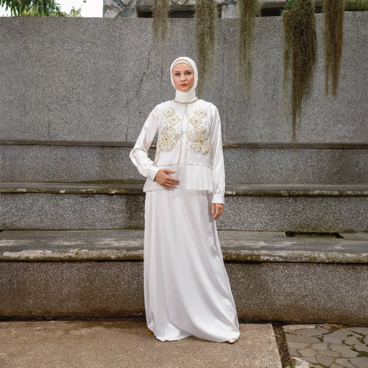 Sevilla Dress - Broken White | Gamis Muslim Panjang