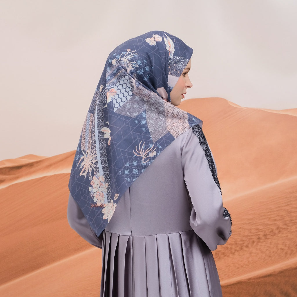 Shafira Dilara Printed Scarf | Hijab Kerudung Segi Empat Motif