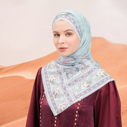 Ravina Printed Scarf | Hijab Kerudung Segi Empat Motif