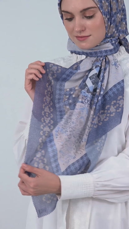 Shafira Lenara Scarf Printed | Hijab Kerudung Segi Empat Motif