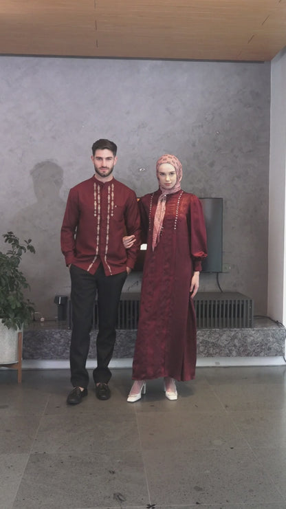 Shafira Annita Dress | Gamis Panjang Muslim Wanita | Maroon