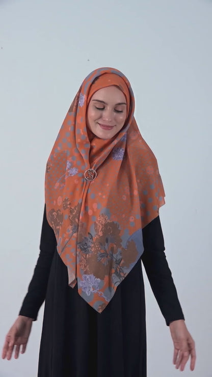 Shafira Nessie Printed Scarf | Hijab Kerudung Segi Empat Motif | Pre Order